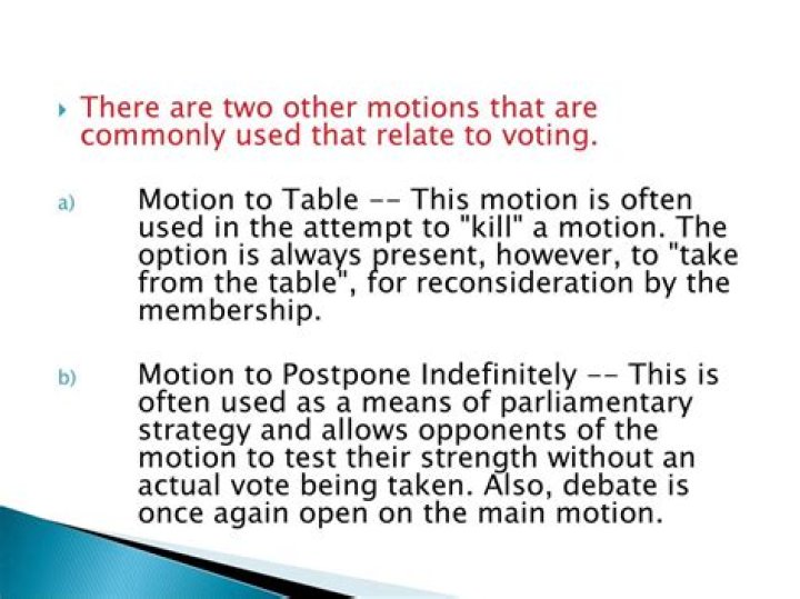 What does motion to table mean?